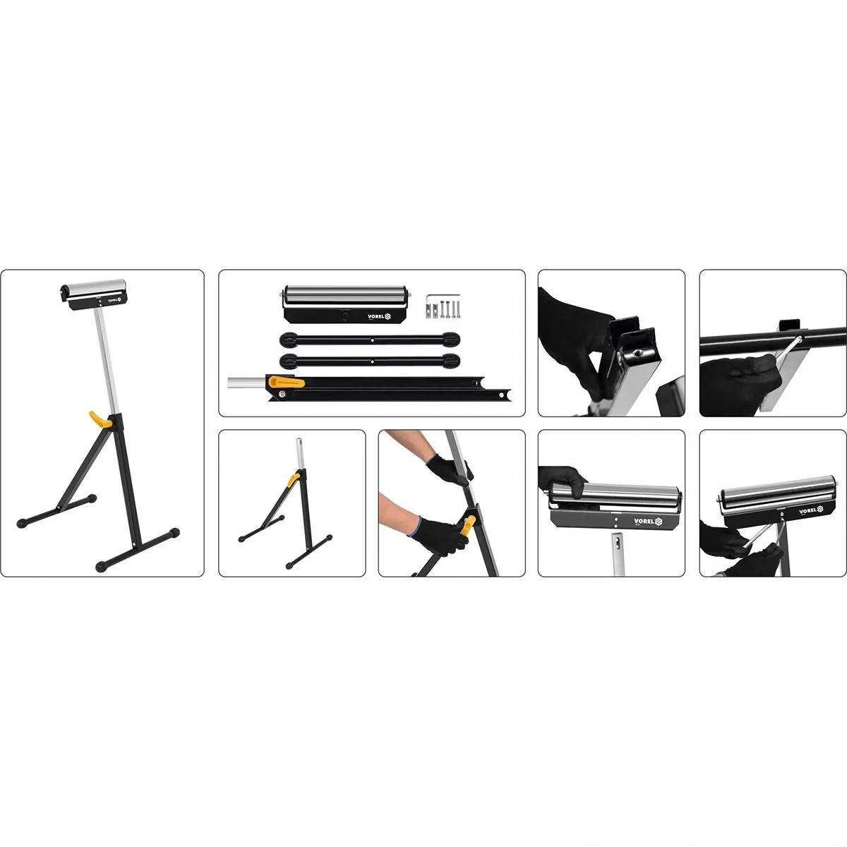 VOREL Verstellbarer Rollenständer aus Metall - max 60kg - 4