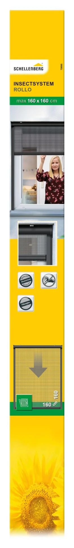 Insektenschutzrollo für Fenster, Farbe anthrazit, 160 x 160 cm - 4