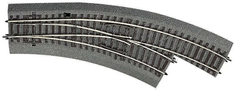Bogenweiche rechts BWr2/3 für Handbetrieb, mit Bettung - 1