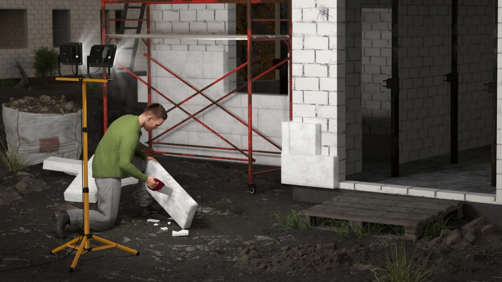 2x20W Stativ LED Baustrahler TW 3400LM - 9