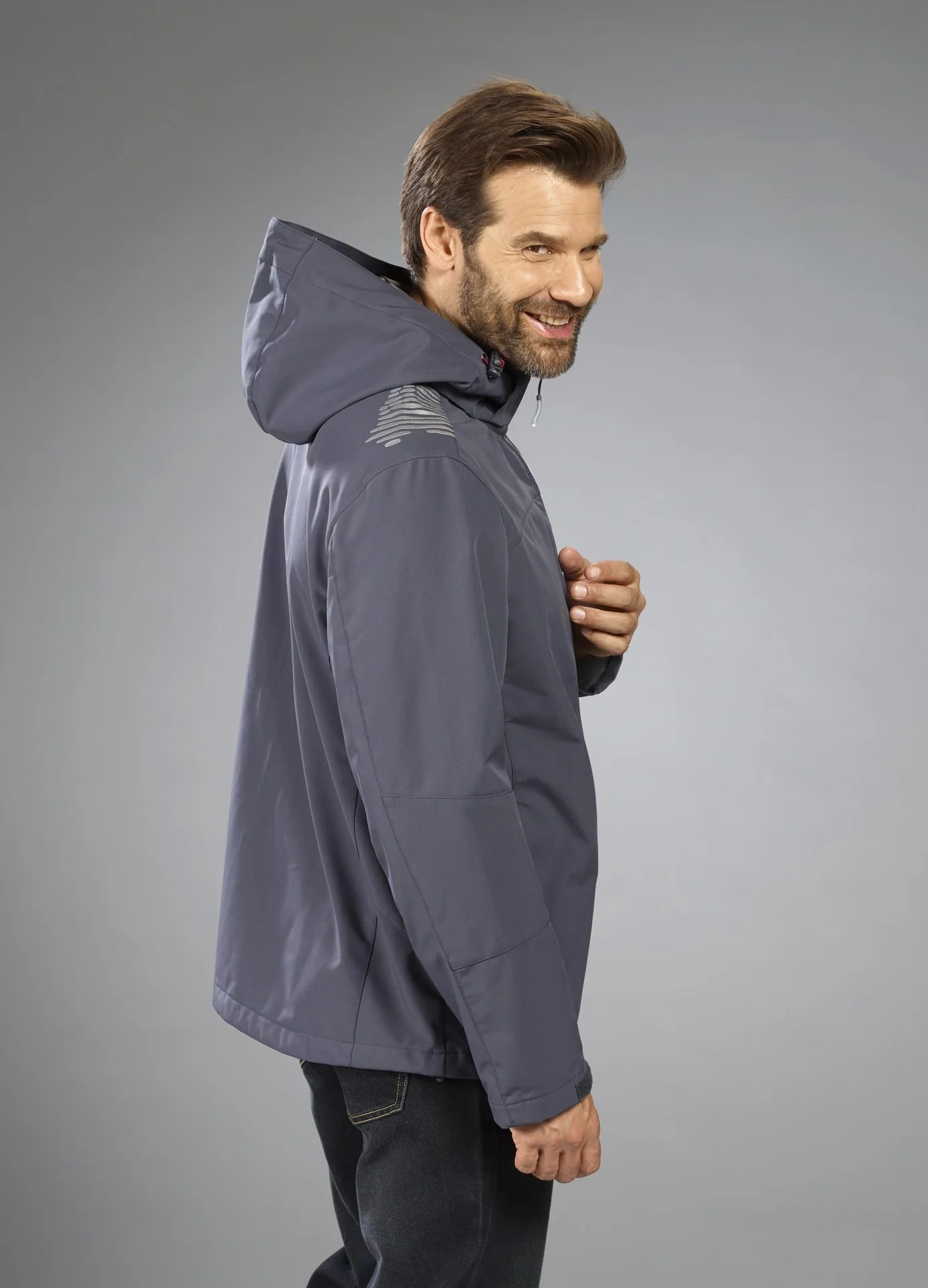 Softshelljacke 2 in 1, mit rausnehmbarer Innenjacke, Frabe grau/bordeaux, Gr.M - 13