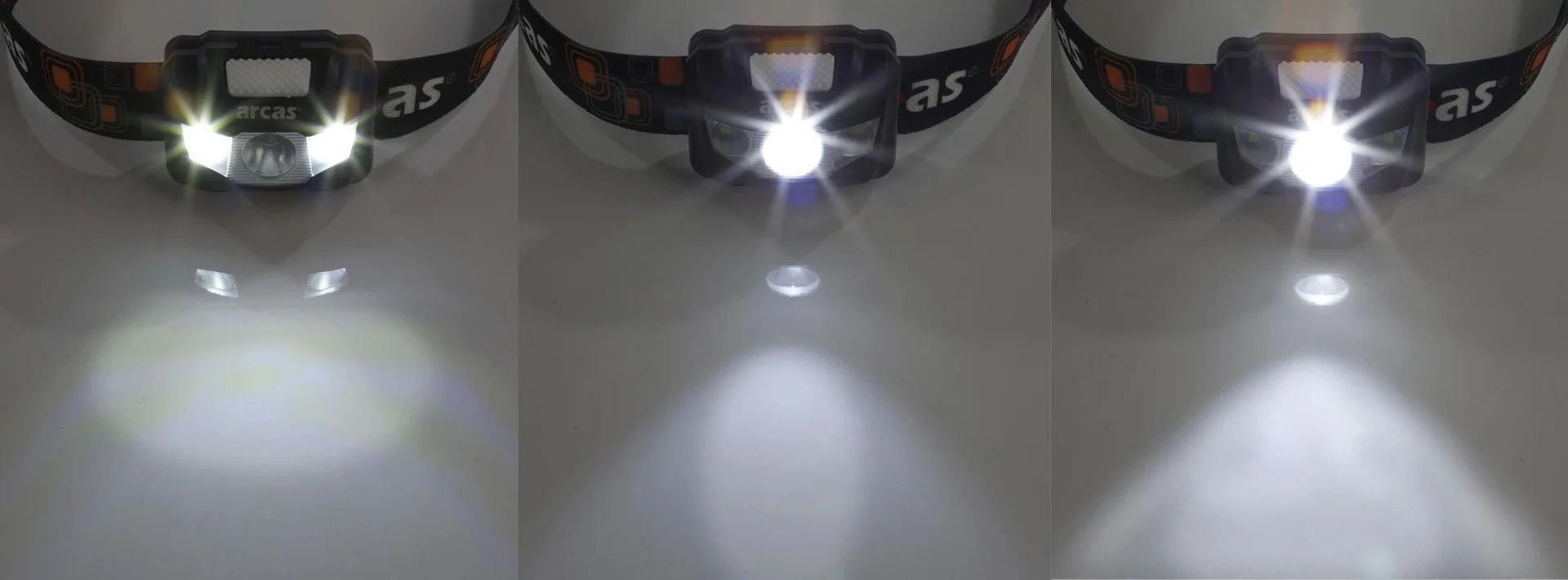 LED Stirnleuchte mit 5 Watt CREE LED, 2 seitliche Flutlicht LEDs, IPX6 - 3