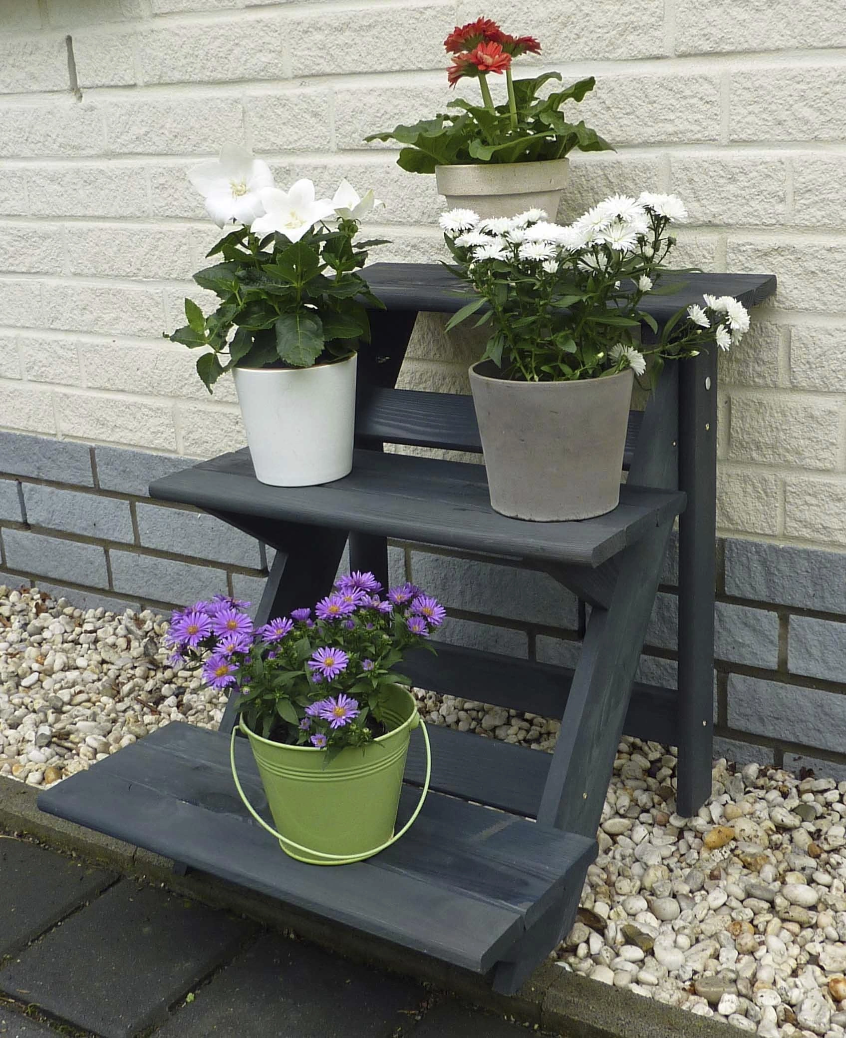 Blumentreppe klein, anthrazit - 2