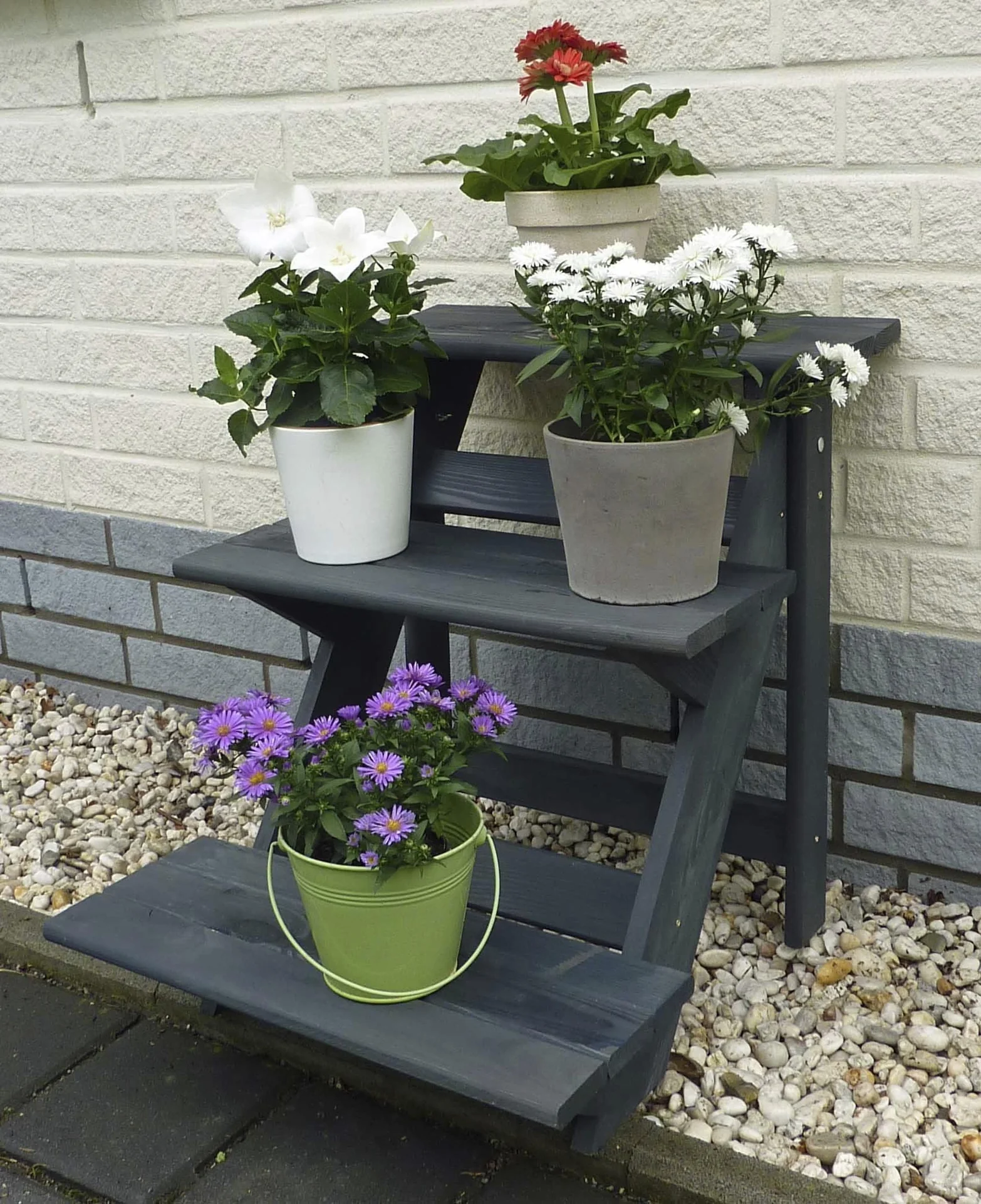 Blumentreppe klein, anthrazit - 2