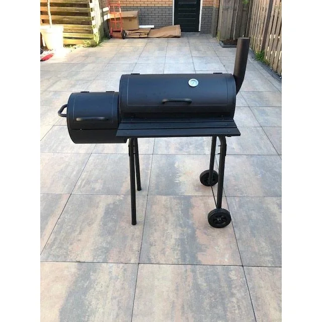 BBQ Grill - Smoker schwarz mit Thermostat und 3-teiligem BBQ Werkzeugset - Grillfläche 66 x 34 cm - 5