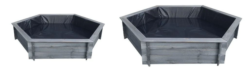 Sechseck-Hochteich 200 cm Solar, grau - 3