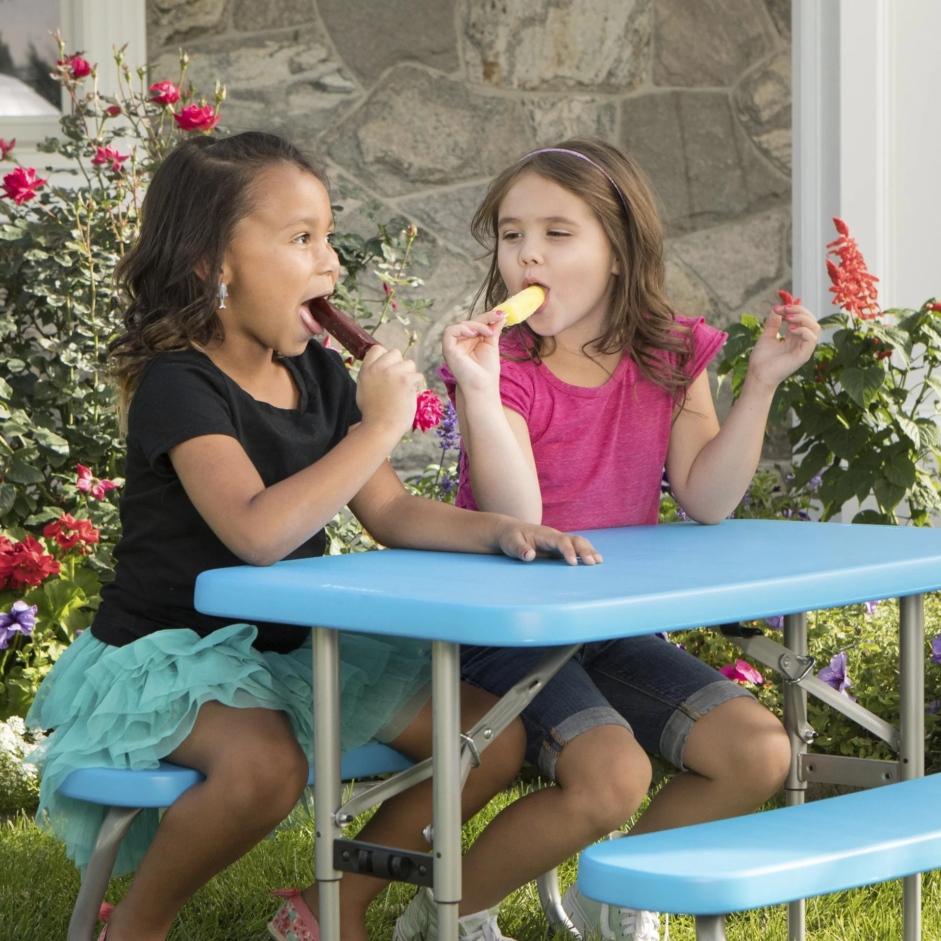 Kinder Picknicktisch blau - 12