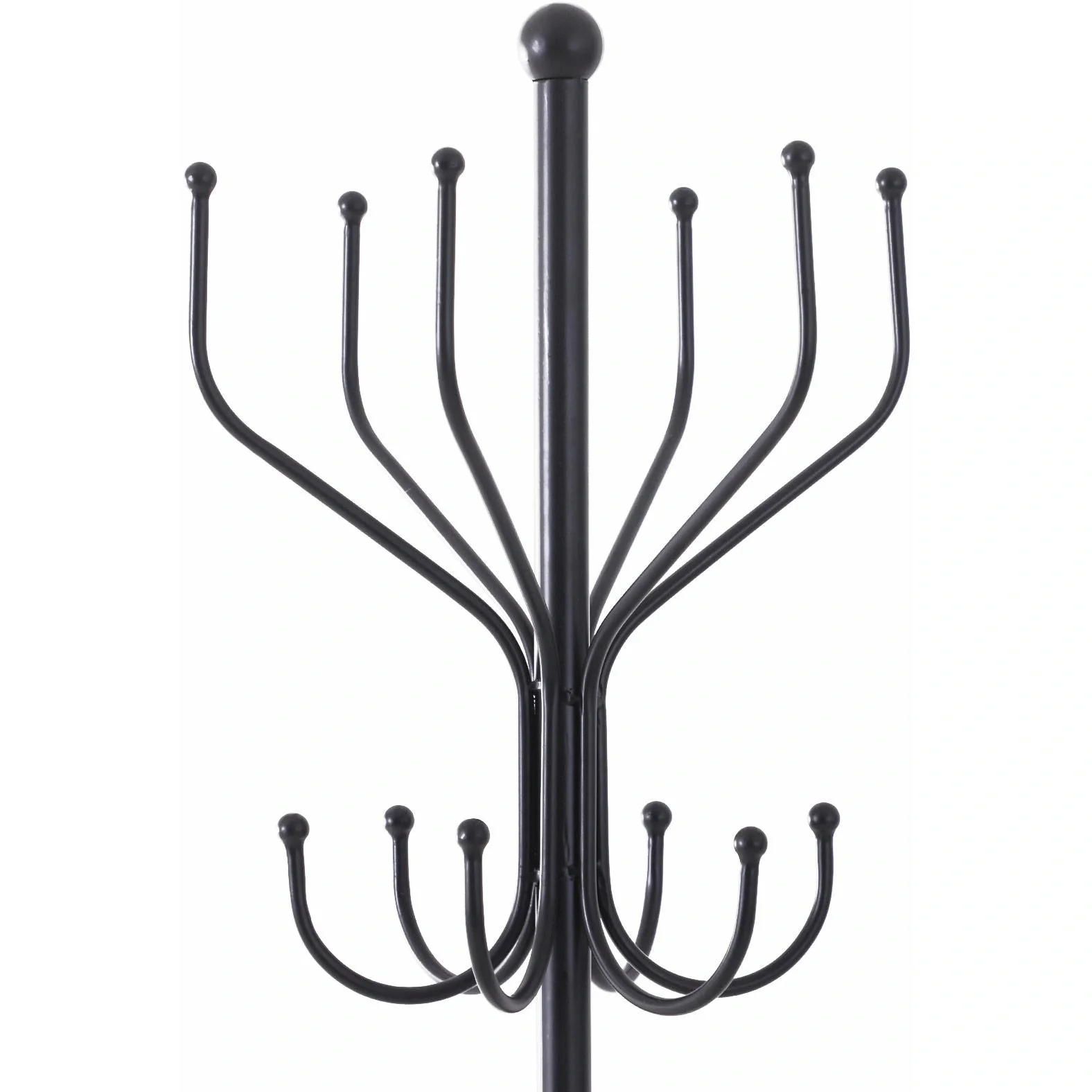 Kleiderständer Garderobeständer mit Schirmständer 12 Haken 6 Schirme Metall Schwarz 34,5 x 34,5 x 180 cm - 7