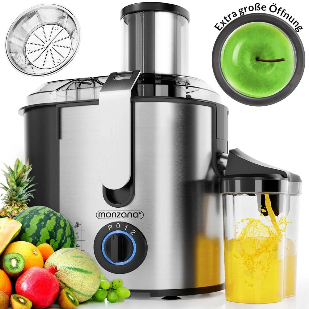 Entsafter - Entsafter für Obst & Gemüse 1100W - Edelstahl - große Einfüllöffnung - 7