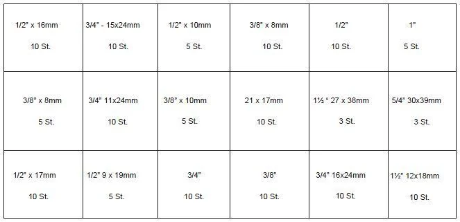 141 tlg Sanitär-Dichtungen Dichtungsringe Gummi-Dichtung incl. Box (25 St.)