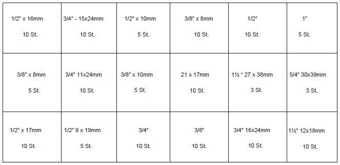 141 tlg Sanitär-Dichtungen Dichtungsringe Gummi-Dichtung incl. Box (25 St.)