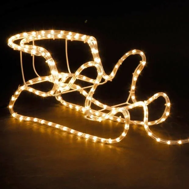 Weihnachts-Rentier mit Schlitten - Weihnachtsbeleuchtung - Warmweiß - 6