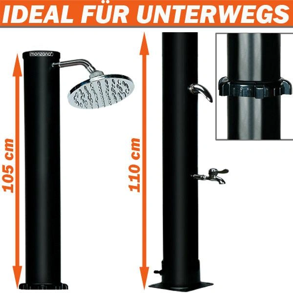 Außendusche / Gartendusche - Solar-Warmwasser 215cm - 6
