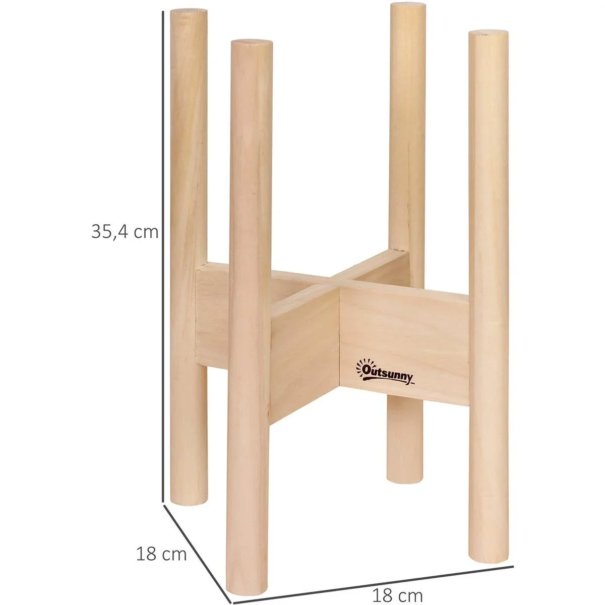 Blumenständer 2 Stück Holz 18 x 18 x 35,4 cm - 4