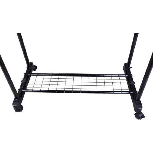 Kleiderständer mit 2 Stangen Garderobenständer rollbar höhenverstellbar - 5