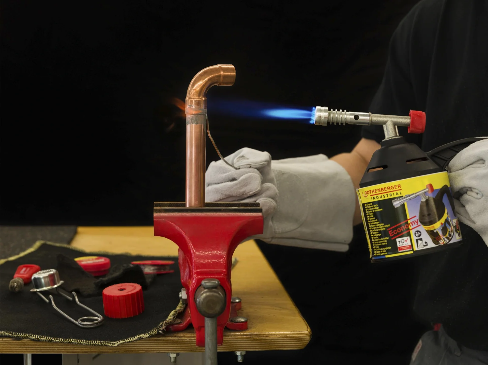 RoFlame Economy Lötlampe inklusive 5 Supergas Kartuschen - 2