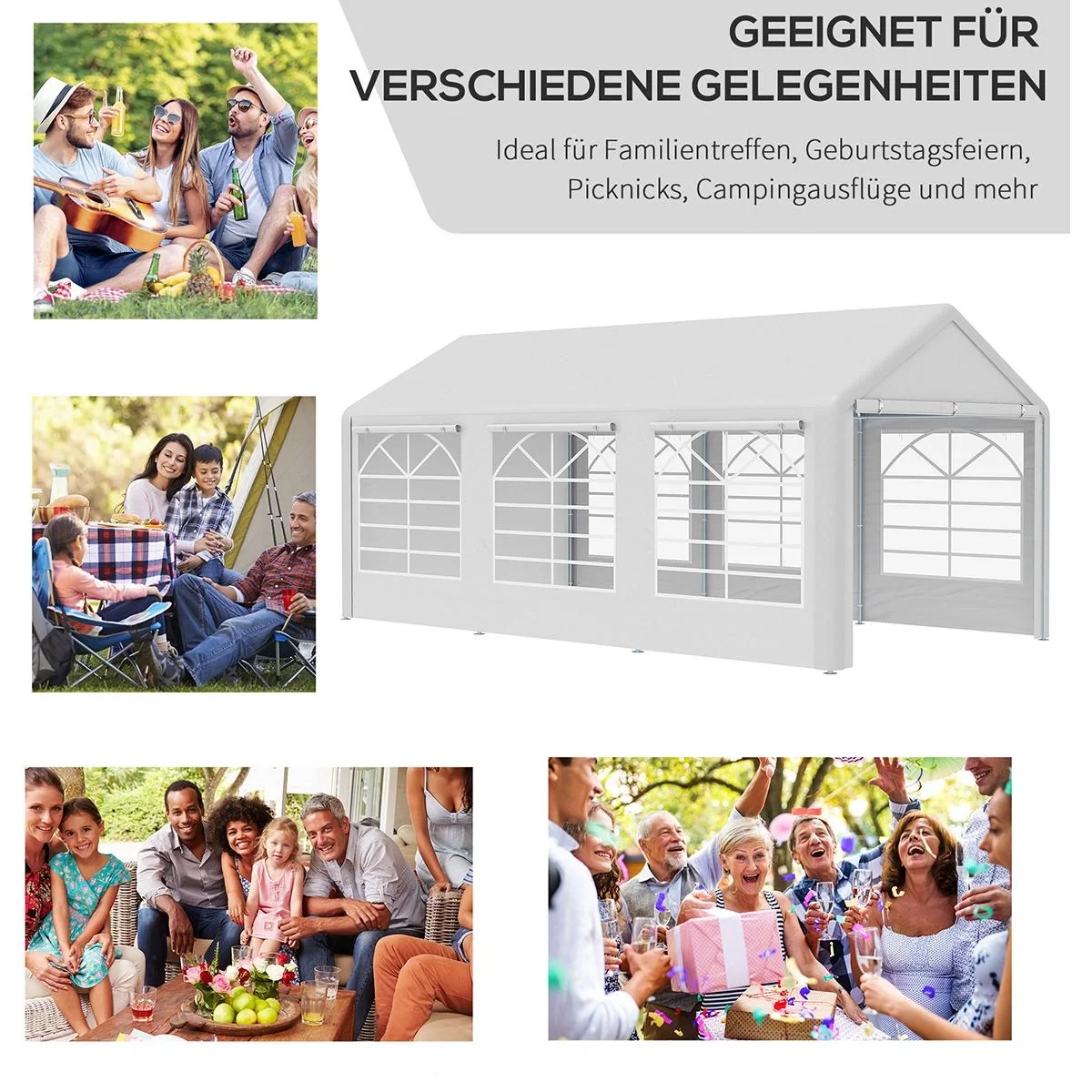 Pavillon Partyzelt 3x6m Garten Fe - 5