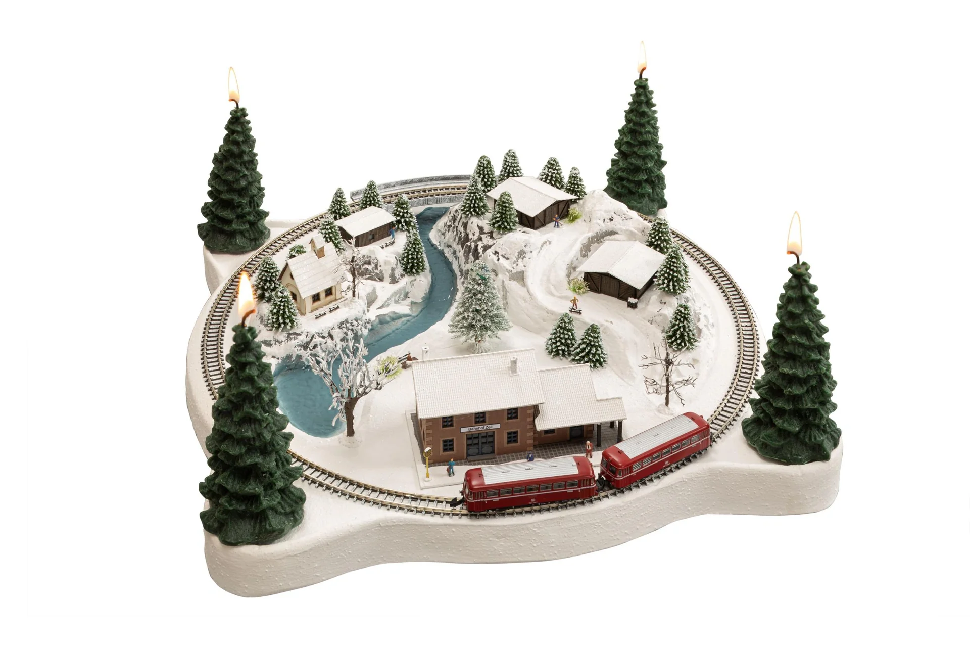 Adventskranz Winterzauber , 35 x 35 cm, mit Märklin® mini-club Spur-Z-Gleisen - 1