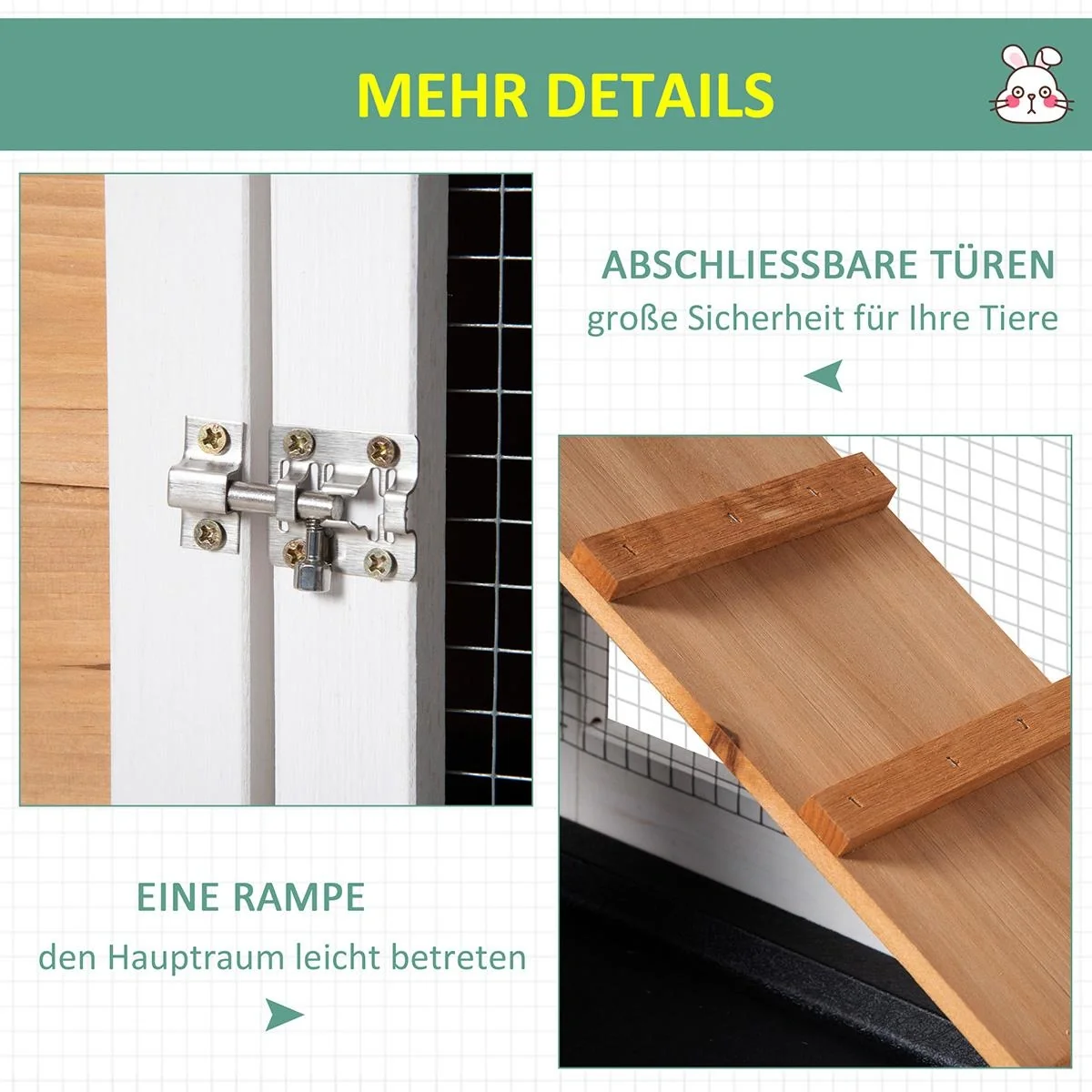 Kleintierstall mit Freilauf Rampe - 5