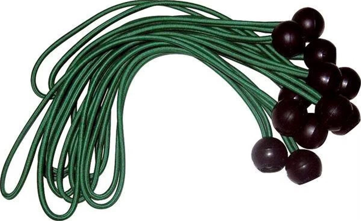 Kugel Gummibandspanner 12 Stück, zur Befestigung von Planen + Netzen - 1