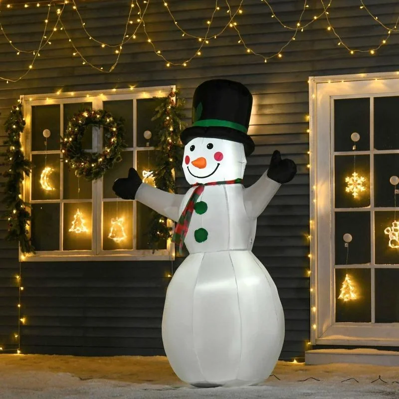 1,93 m aufblasbarer Schneemann mit 2 Modulleuchten Weihnachtsdeko - 4