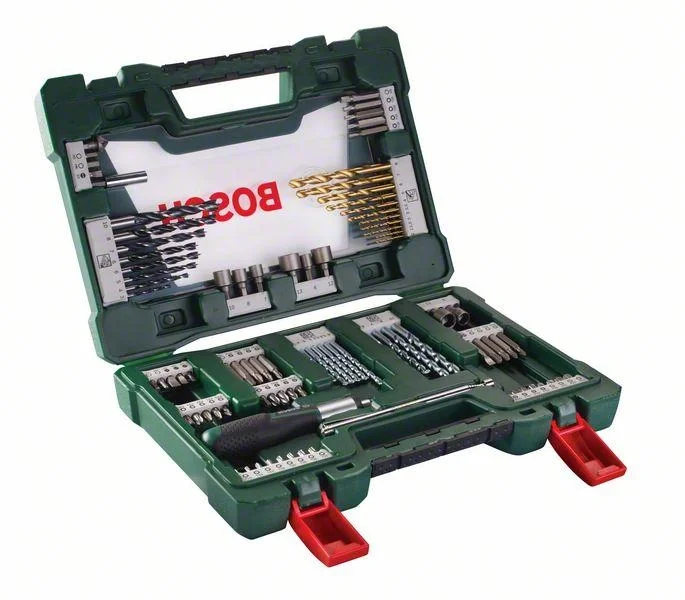 V-Line TiN-Bohrer- und Bit-Set mit Ratschen-Schraubendreher und Magnetstab 91-teilig - 2