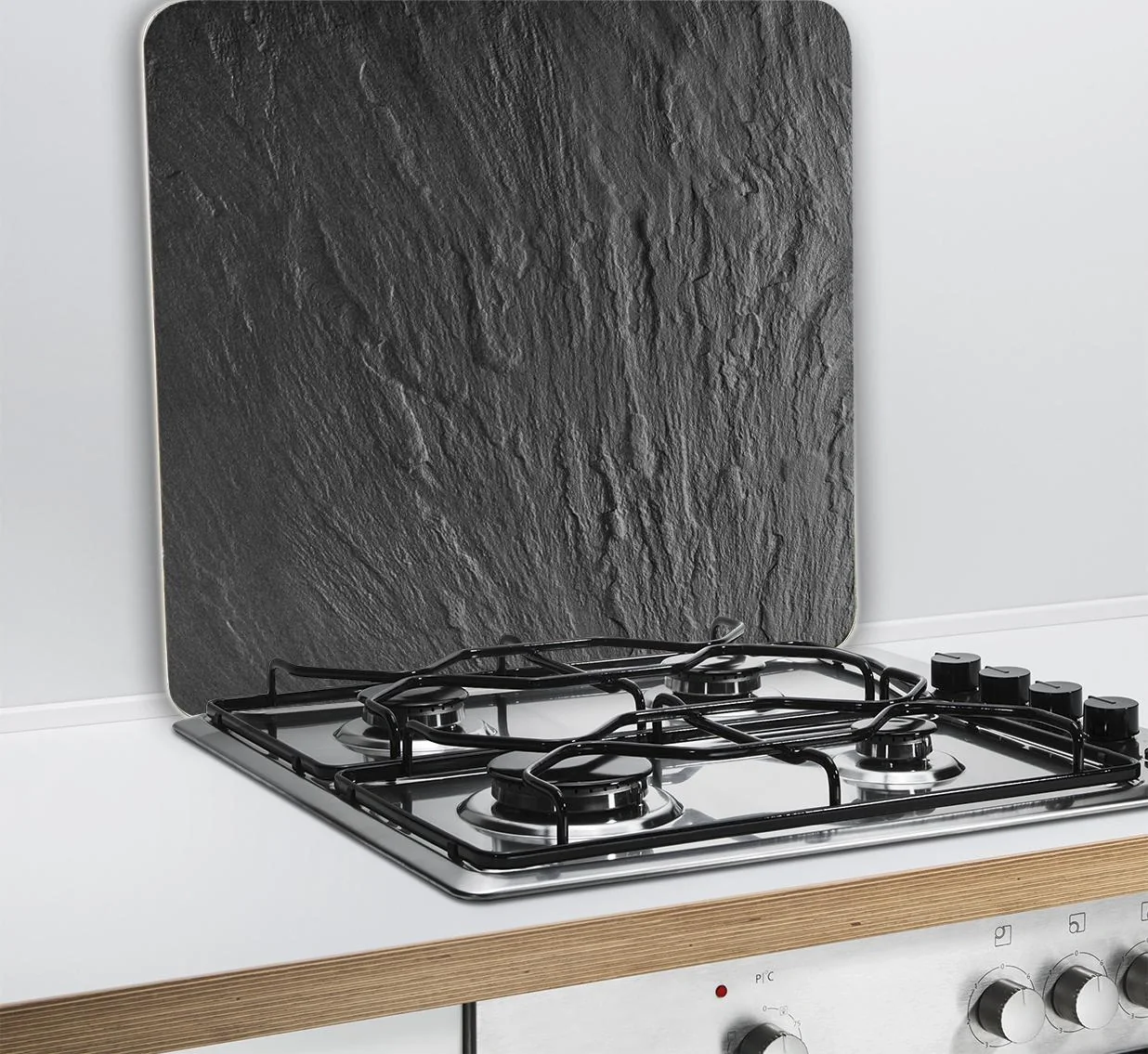 3 in 1 Herd-Abdeckplatte, Schneidbrett, Arbeitsplatte, aus Glas, Schiefer-Optik, - 3