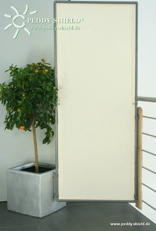 Paravent Sicht- und Windschutz 70x170 cm hell elfenbein - 2