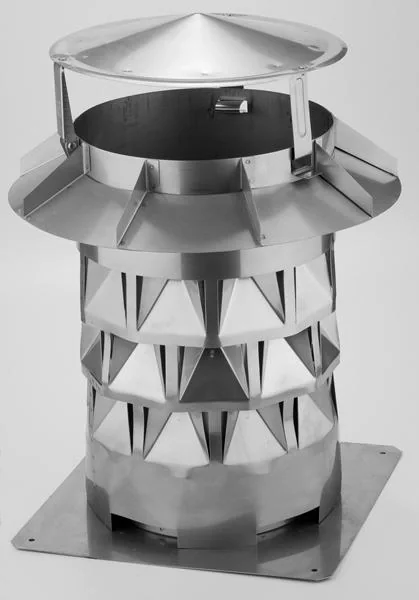 Kaminaufsatz NW 130, Edelstahl, Windkat, f. Kamine 12x12 bzw. 13 cm - 1