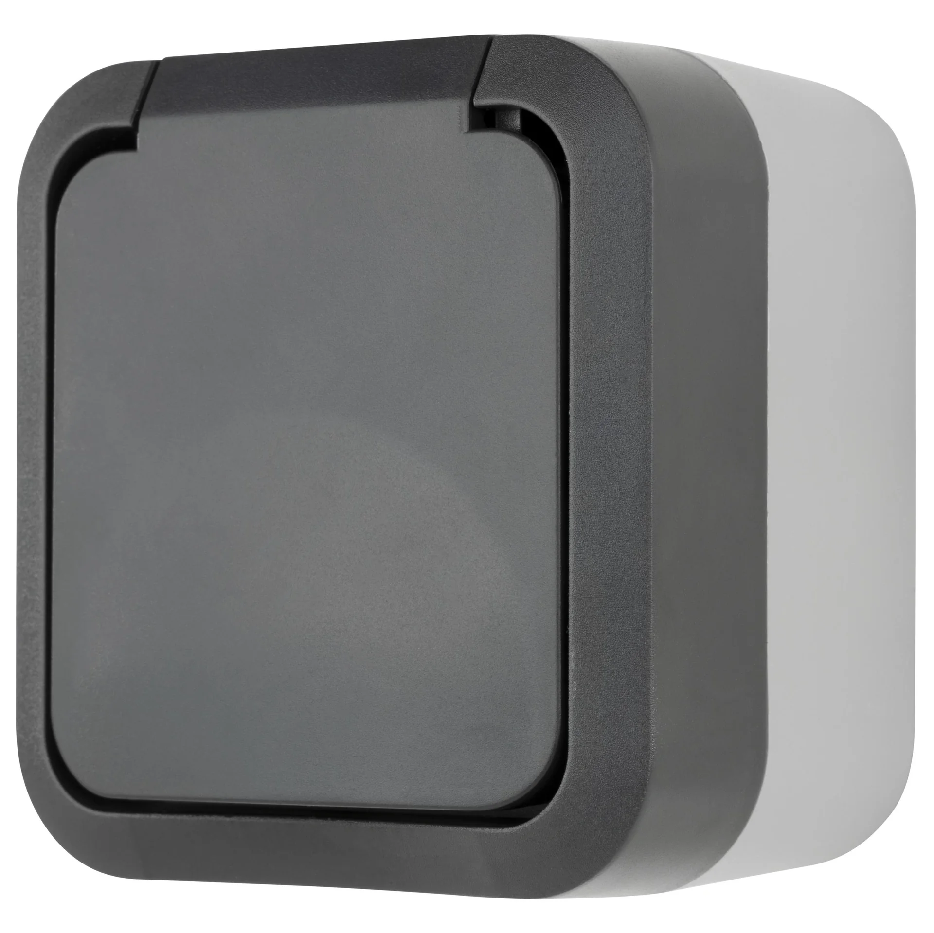 Aufputz-Feuchtraum Schutzkontakt-Steckdose mit Klappdeckel 1-fach IP55 - 4