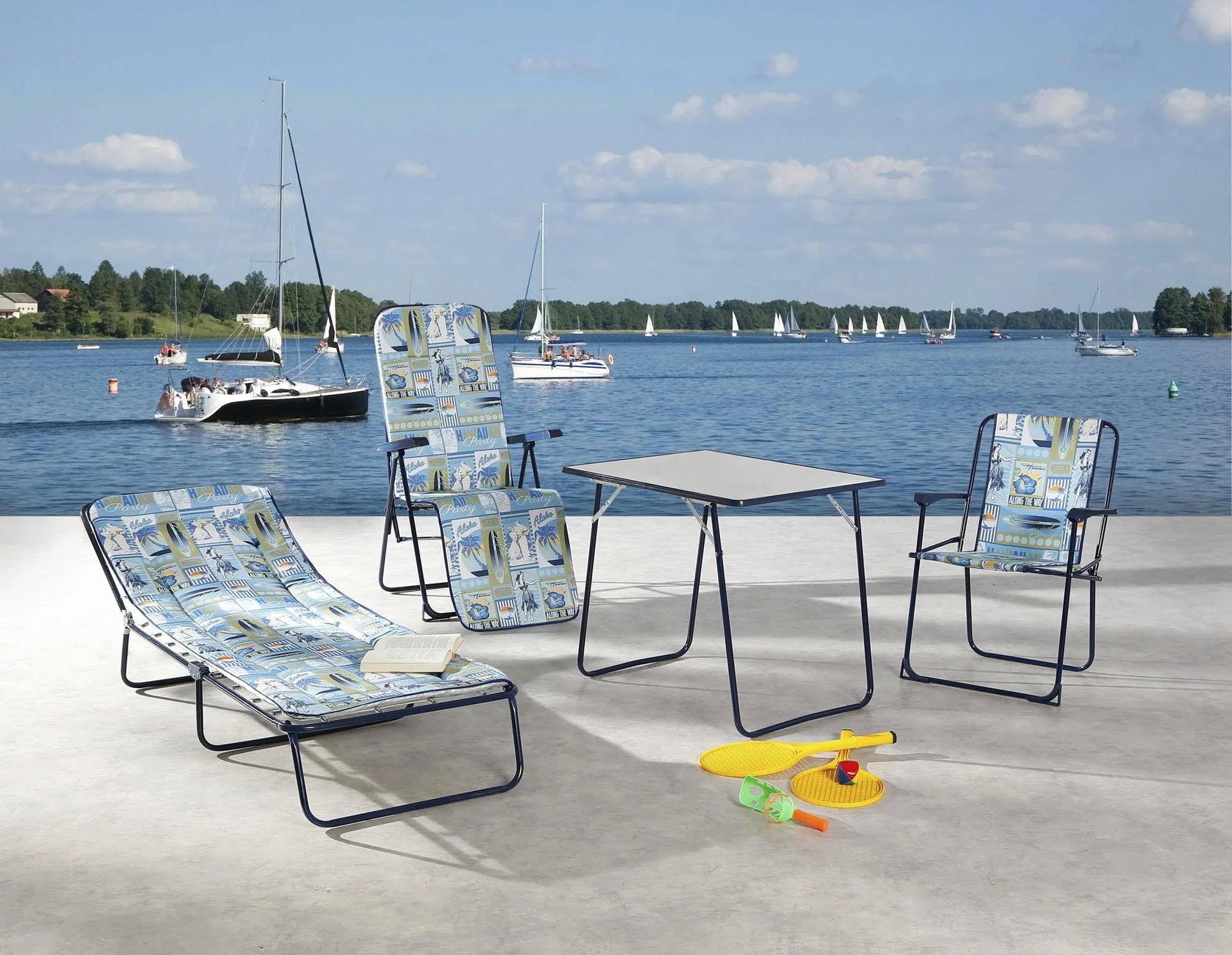 3-Bein-Liege "Chiemsee" - blau - 3