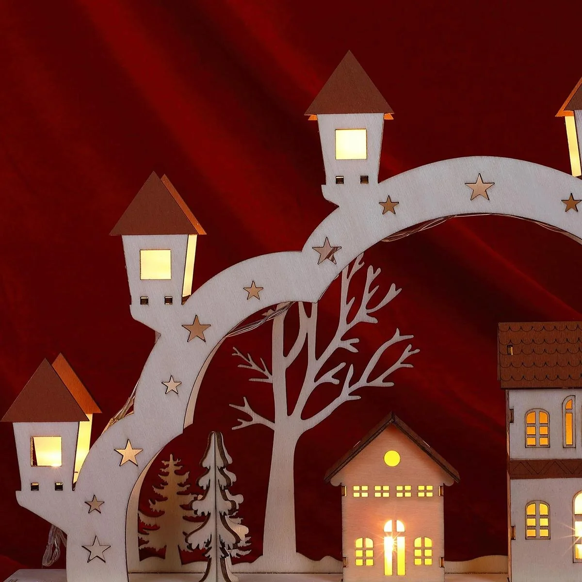 Weihnachtsschleife für Kerzen - Kerzenhalter - Landschaft - 5