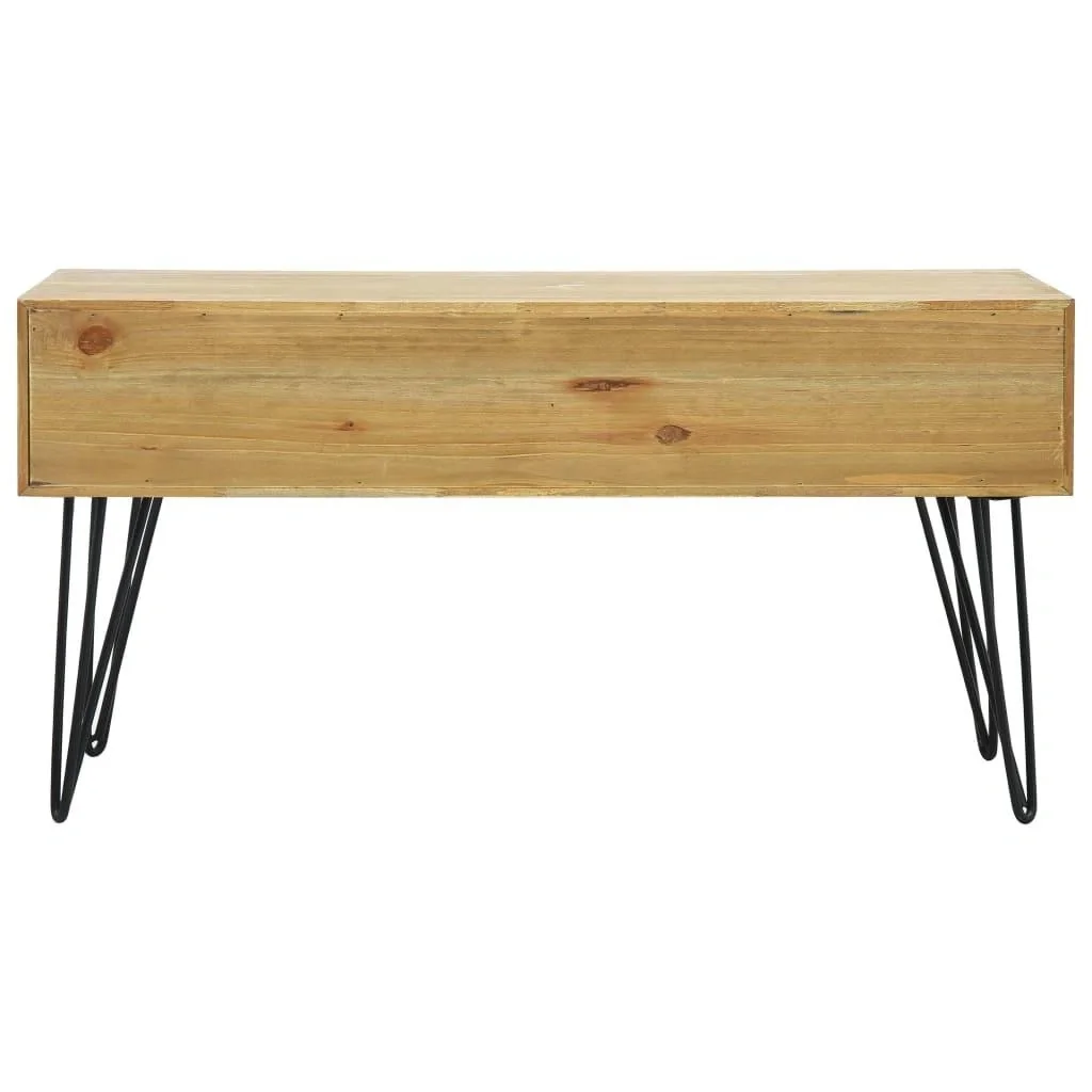 Couchtisch mit 2 Schubladen 80x40x40,5 cm verarbeitetes Holz braun - 6