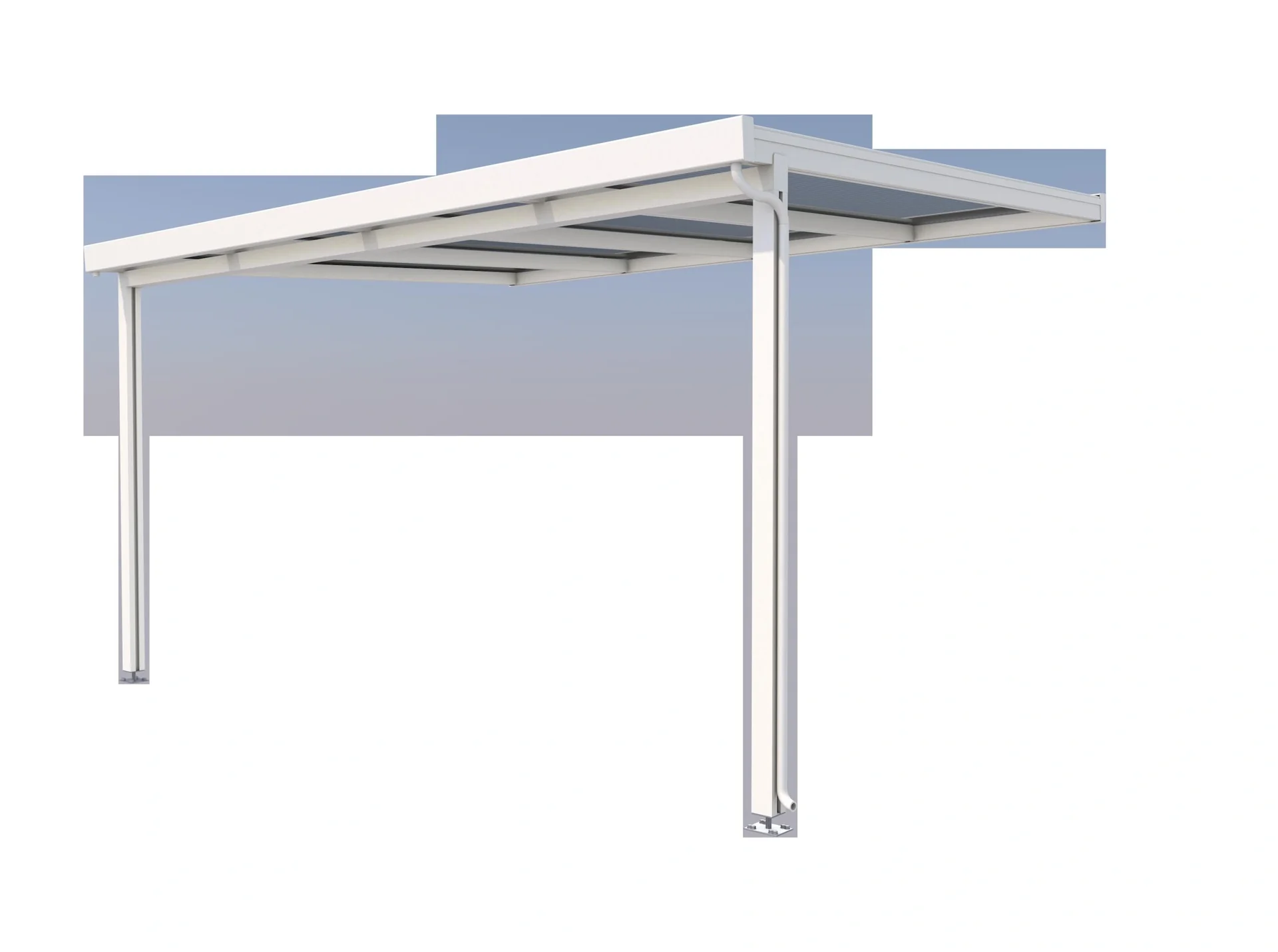 Terrassendach Premium, weiß, 4102 x 3060 mm - Polycarbonat Stegplatten 16 mm, klar - 5