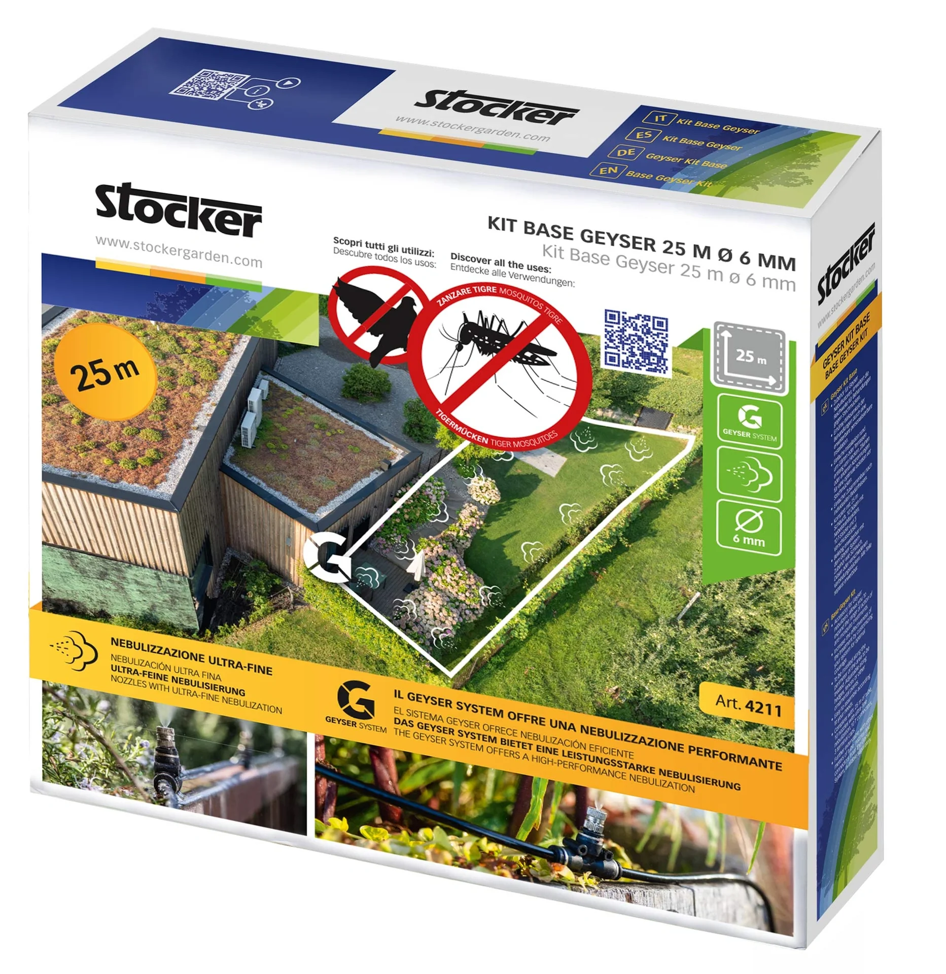 Kit Base 25 m Schlauch, 10 Düsen, 10 T-Anschlüsse, 3 Stopfen und 5 Schlauchbefestigungen - 1