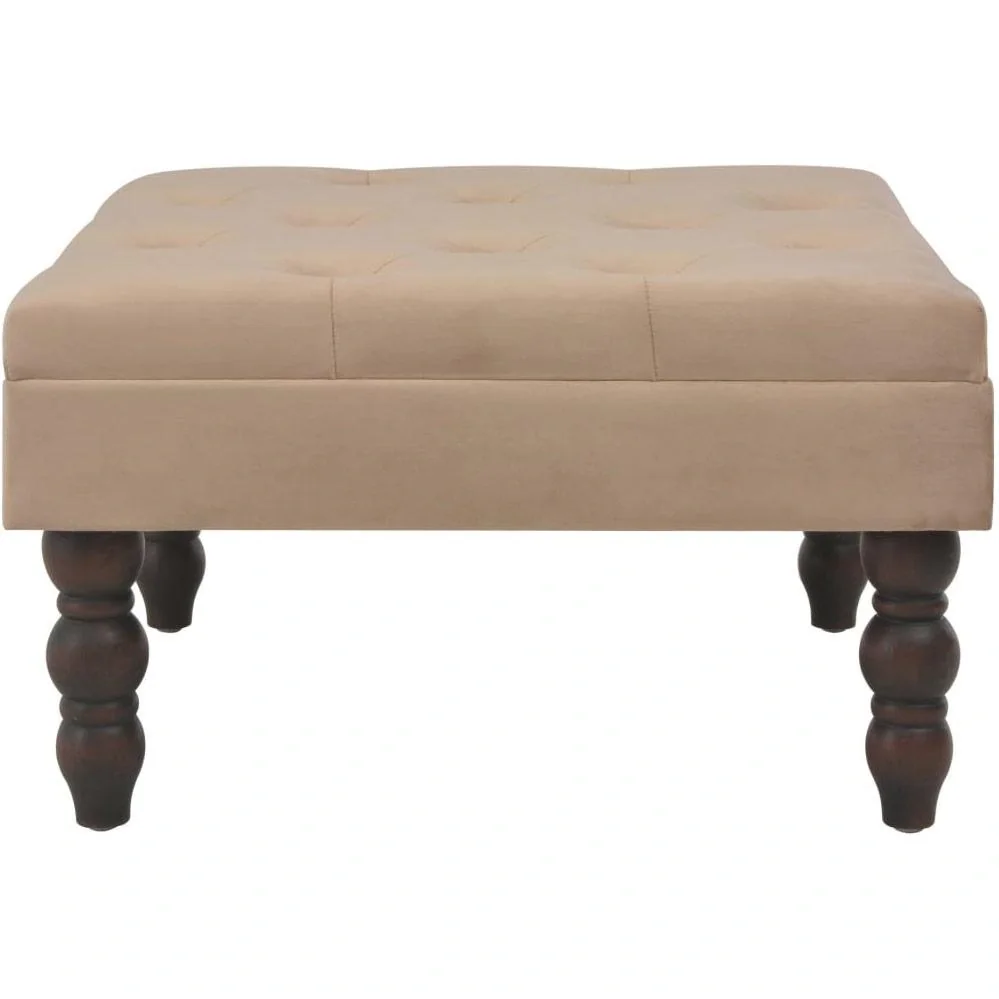 Hocker 60x60x36 cm Samt beige - 6