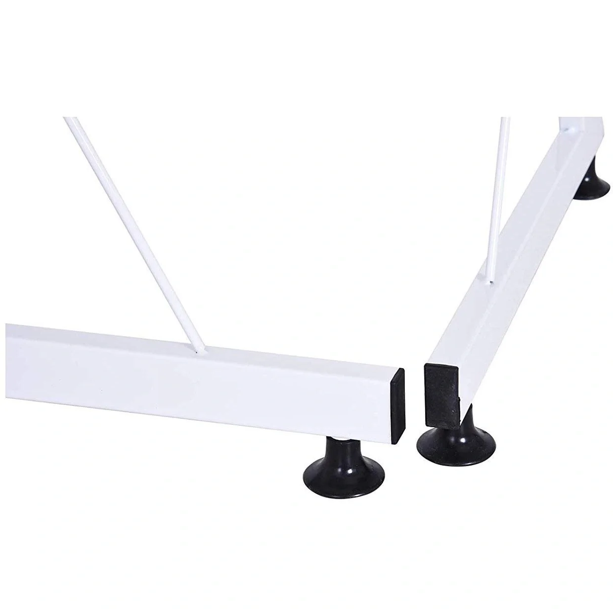 Computertisch Schreibtisch flexible Arbeitsstation MDF Stahl Weiß 210 x 50 x 73,5 cm - 4