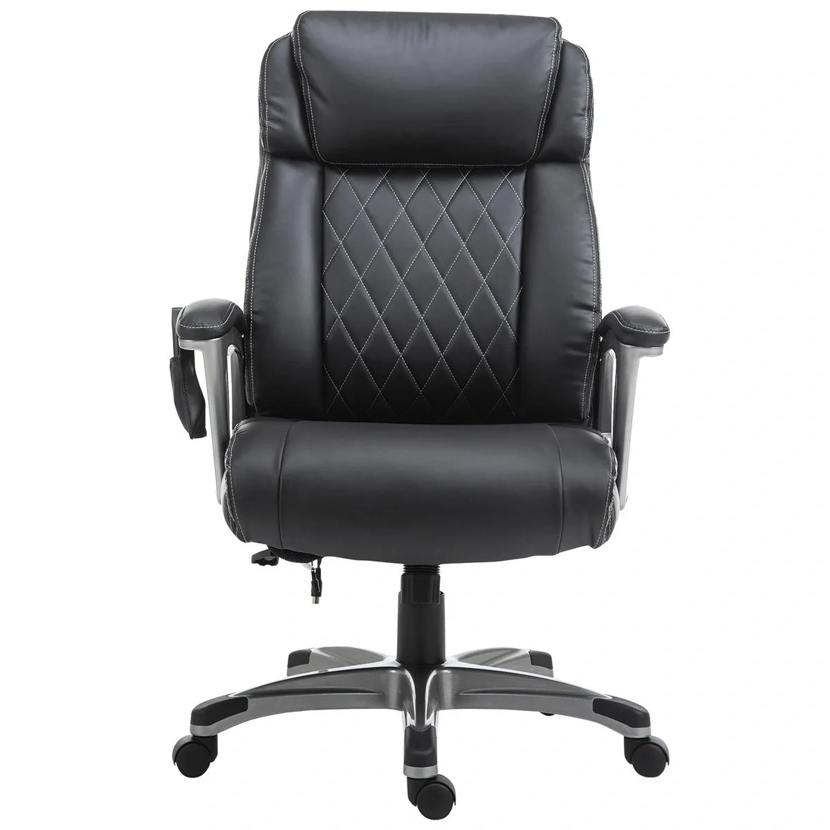 Massage-Bürostuhl 6-Punkt-Massage-Drehstuhl aus Kunstleder mit gewölbter Kopfstütze und Armlehne Schwarz 70 x 76,5 x 114 - 4