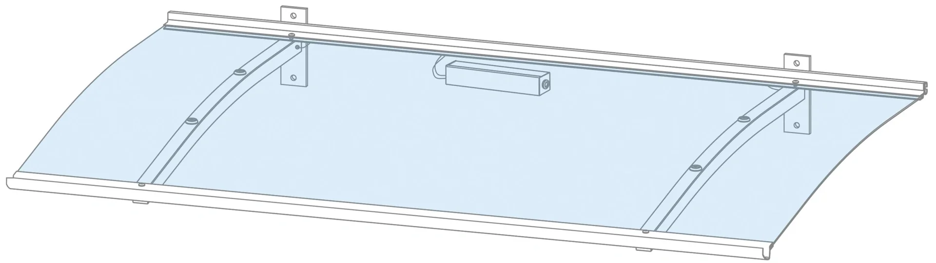 Pultvordach mit LED-Technik, 1500 x 900 x 220 mm, Farbe weiß - 2
