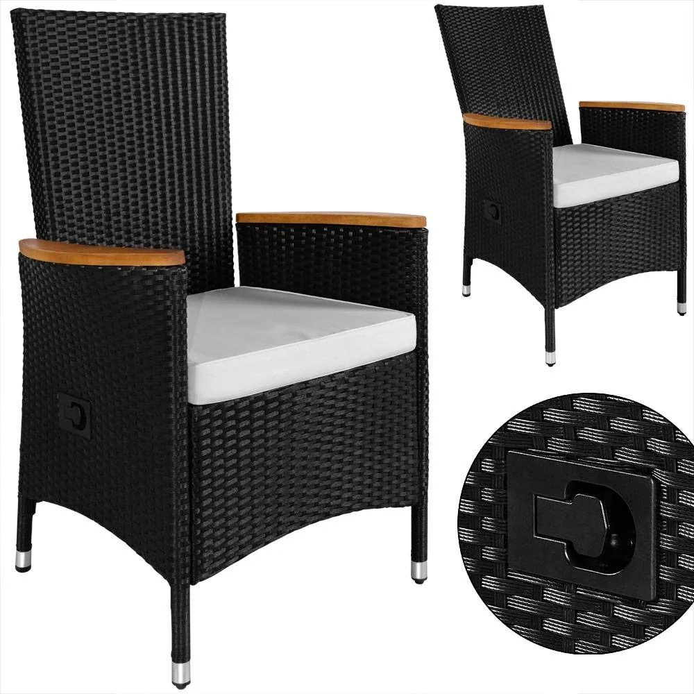 Gartenset Polyrattan Rio 17-teilige verstellbare Rückenlehne - 9