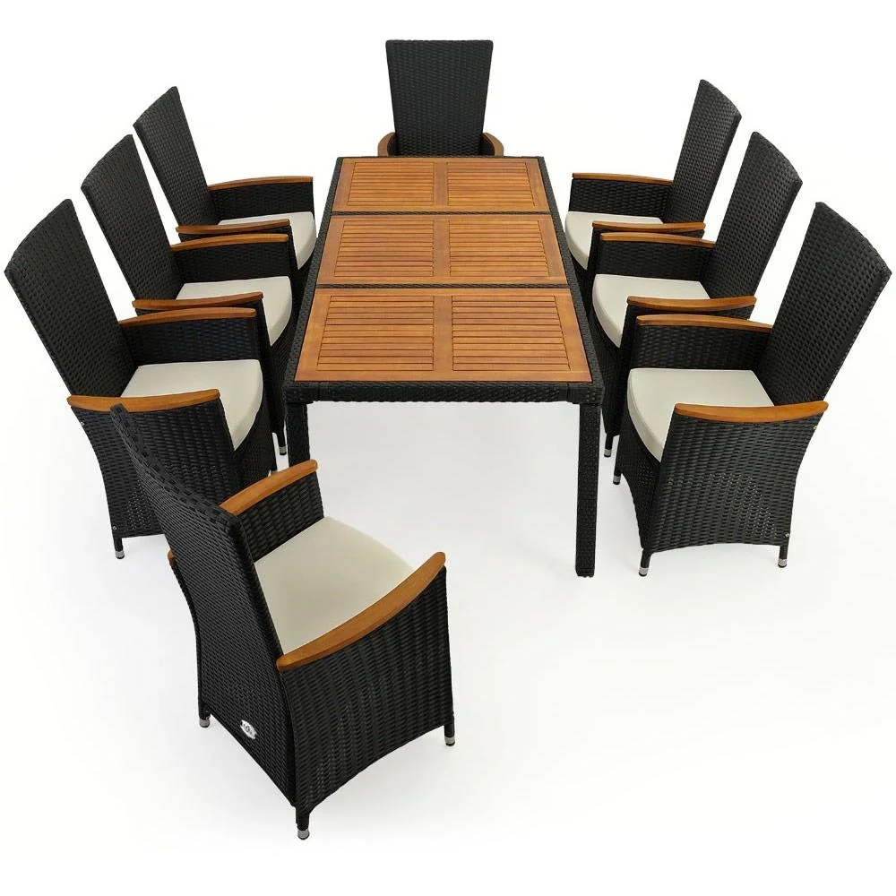 Polyrattan-Sitzgruppe Verona 17-teilig - Schwarz - 3