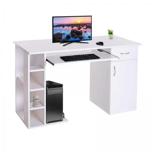 Computertisch Schreibtisch Bürotisch mit Schrank PC Tisch Holzfurnier - 10