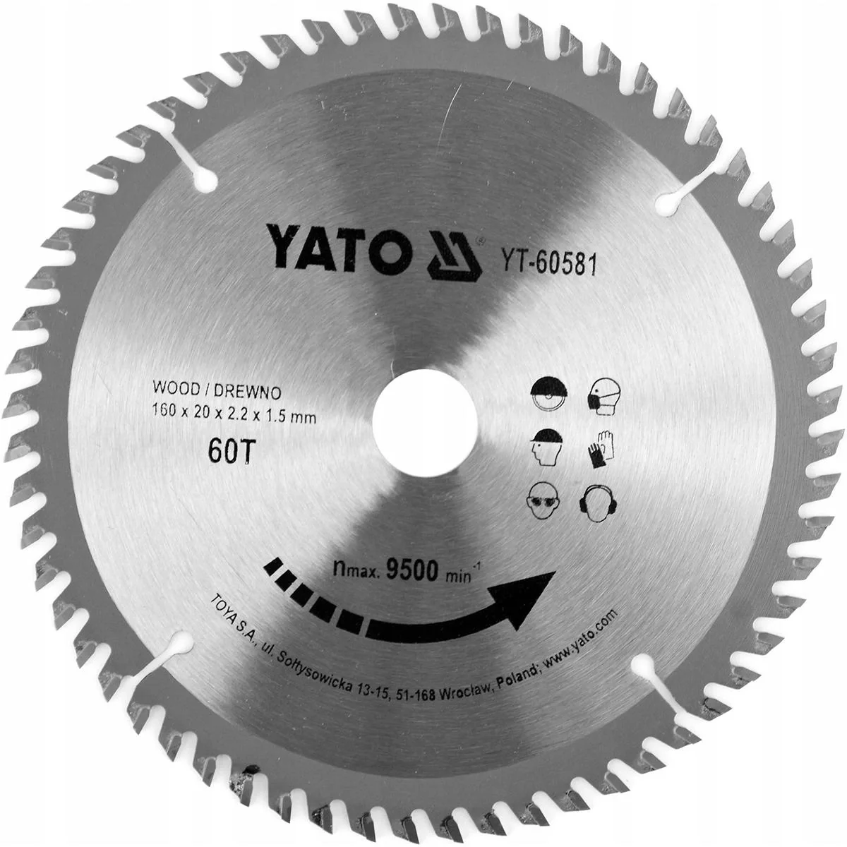 Kreissägeblatt - Ø 160mm x 20mm - 60T - Für Holz - 4