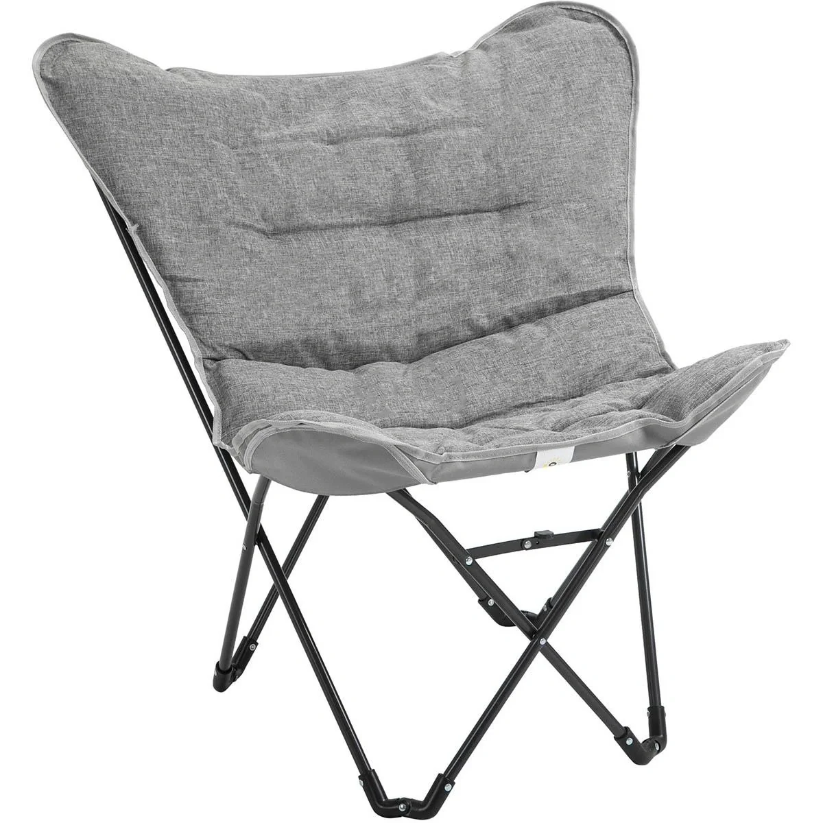 Klappbarer Campingstuhl - Stahl - Hellgrau - 88 x 74 x 84 cm - 5