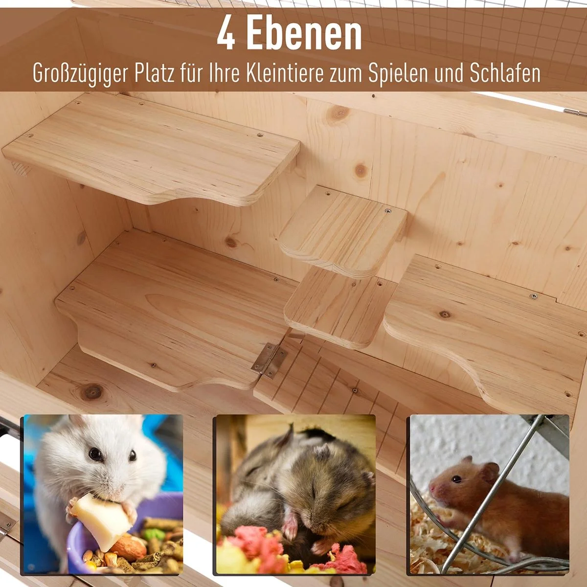 Hamsterkäfig mit Ablagefläche natur - 8
