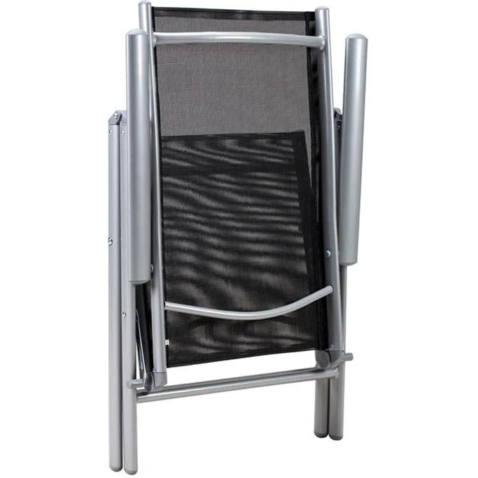 Gartenstühle 2er-Set mit hoher Rückenlehne aus Aluminium Bern - silber - 6