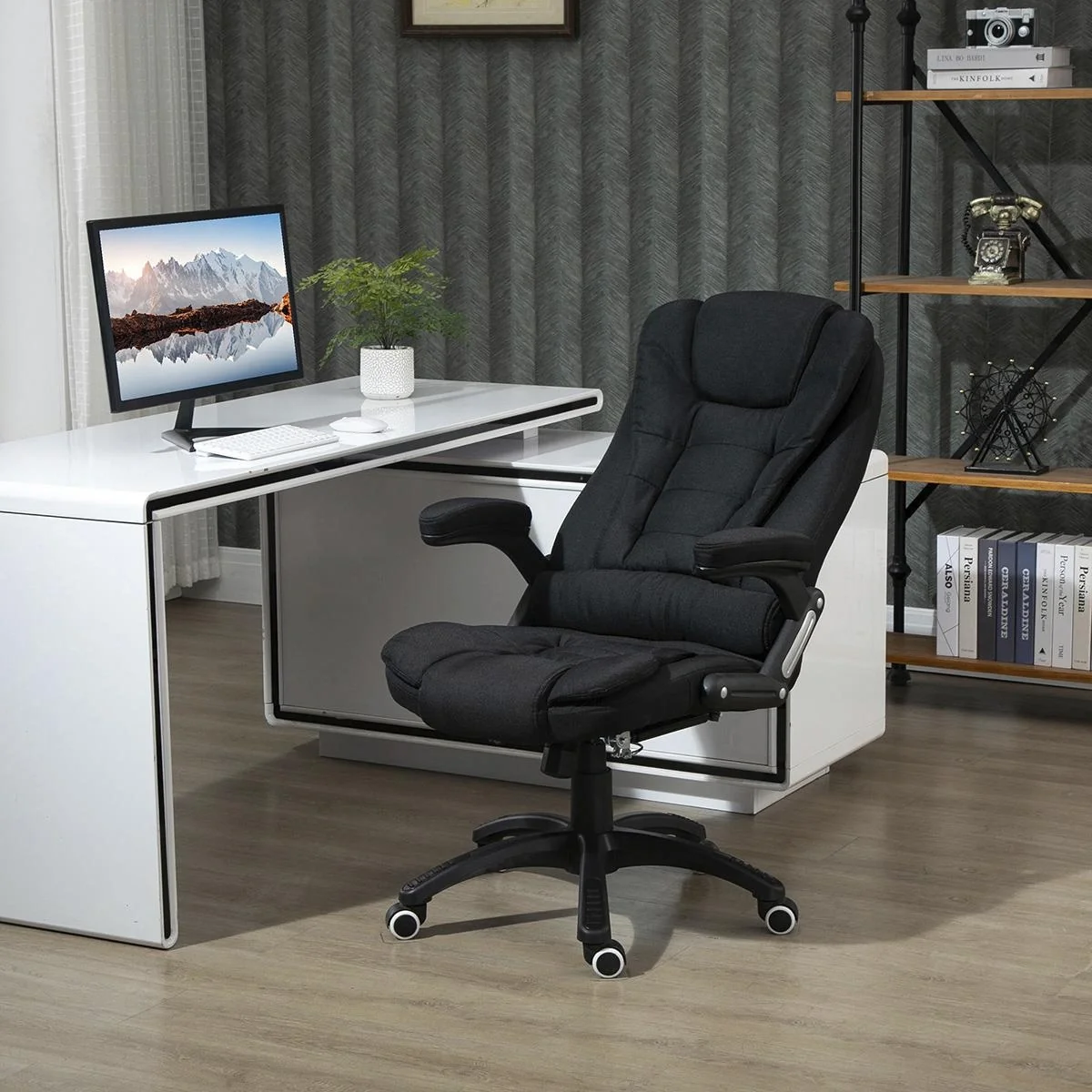 Bürostuhl Computerstuhl entspanntes Hinlegen höhenverstellbarer Schreibtischstuhl ergonomisch 360° Schaumstoff PP-Kunst - 4