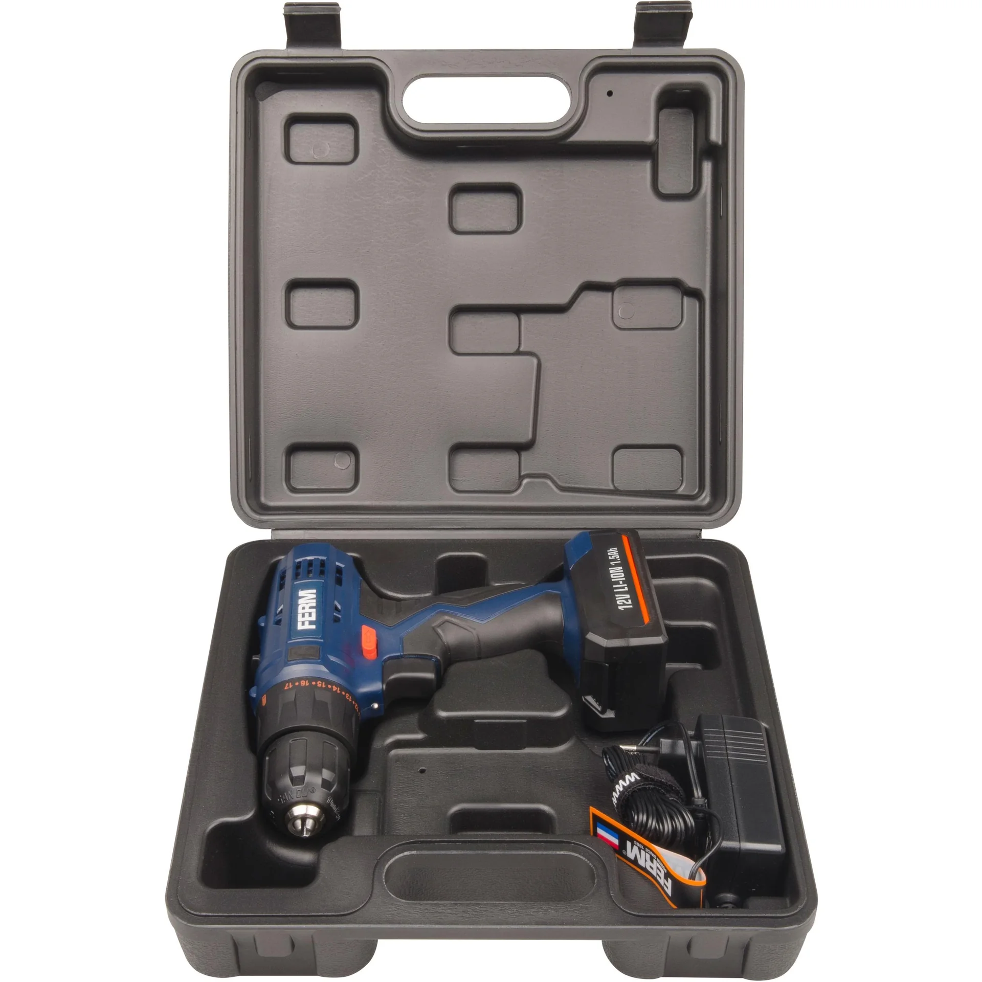 CDM1119 Li-Ion Akku-Bohrmaschine - 12V/1.5Ah - LED-Arbeitsleuchte - Inkl. Schellladegerät und 2 Batterien - Zwei doppels - 8