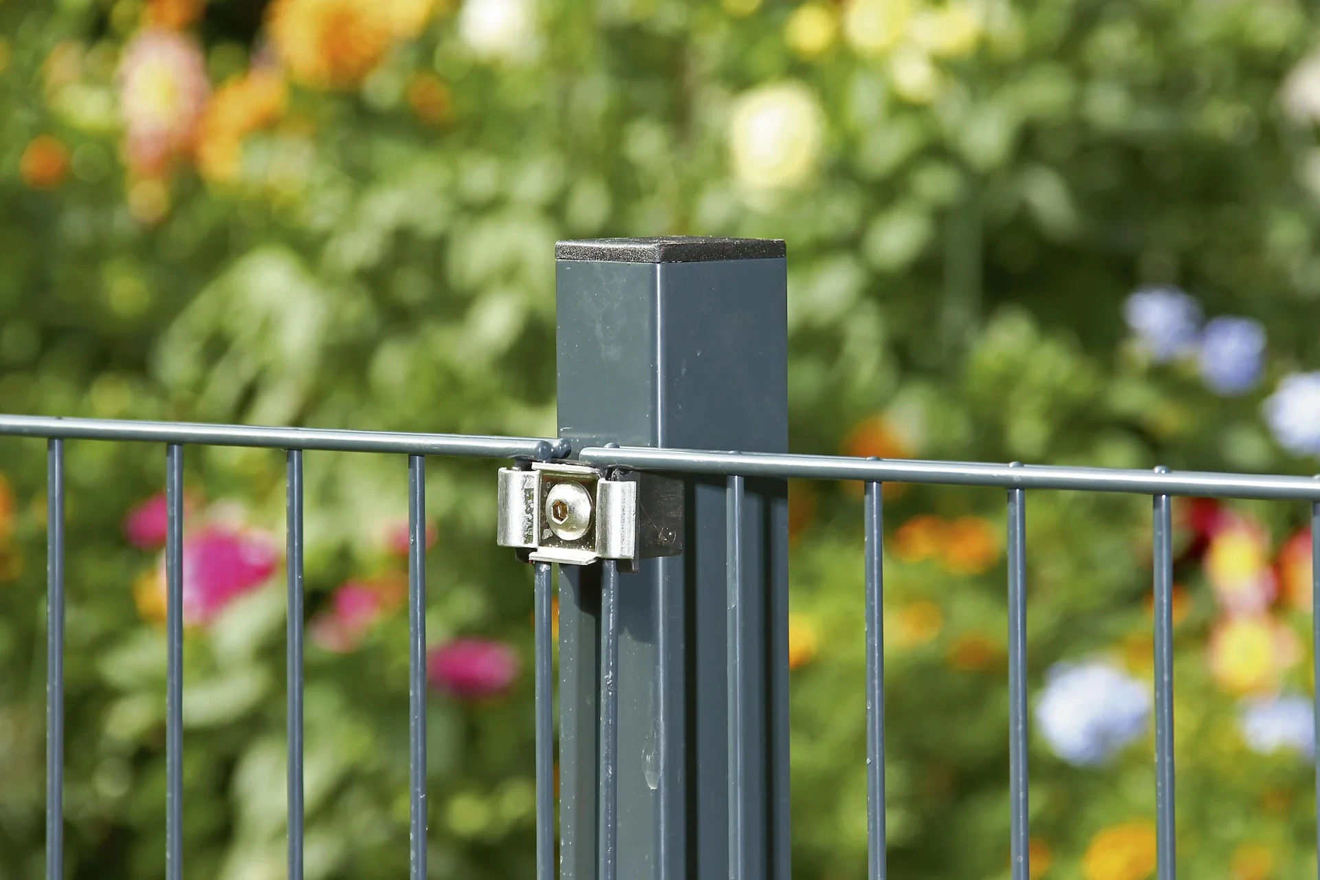 Doppelstabmattenzaun Komplettset, grün, Höhe 140 cm, Länge 10 m - 5