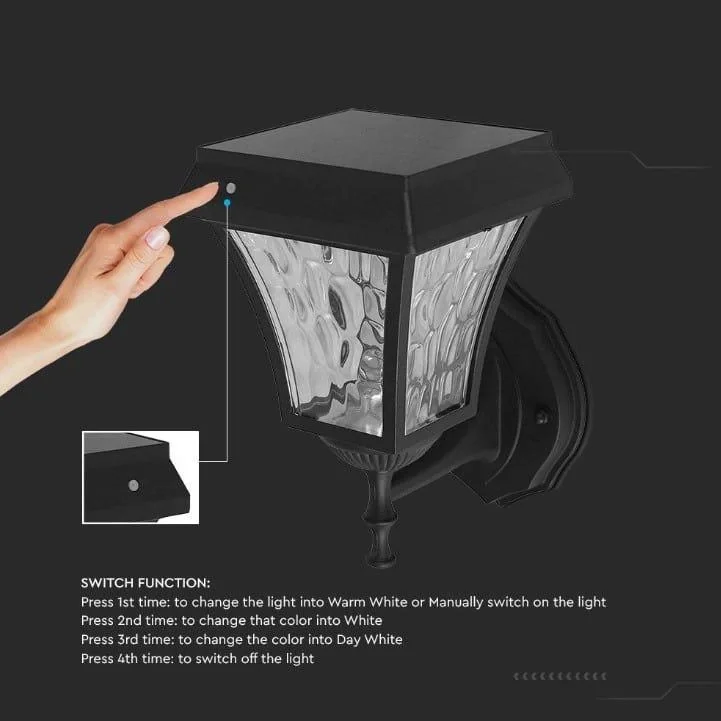 VT-982 Valencia Solar-Wandleuchte Solar-LED-Lampe - 3 Lichtfarben - 9